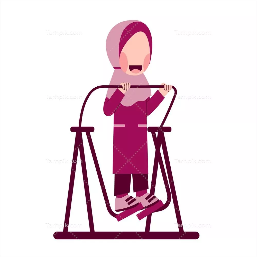 وکتور تصویرسازی دختر محجبه در حال ورزش کردن با سبک و نشاط