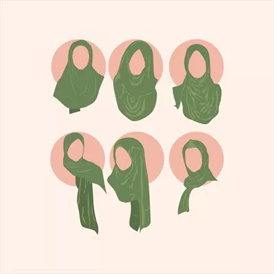 طرح وکتوری ست حجاب مخصوص بانوان با طراحی زیبا و مدرن