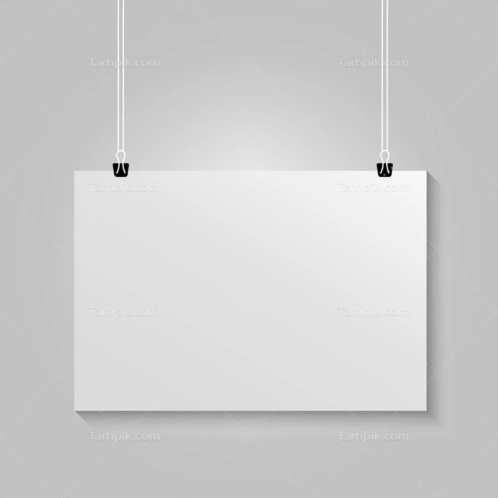 وکتور مکاپ هوریزانتال سفید برای پوستر آویز – طراحی و شبیهسازی
