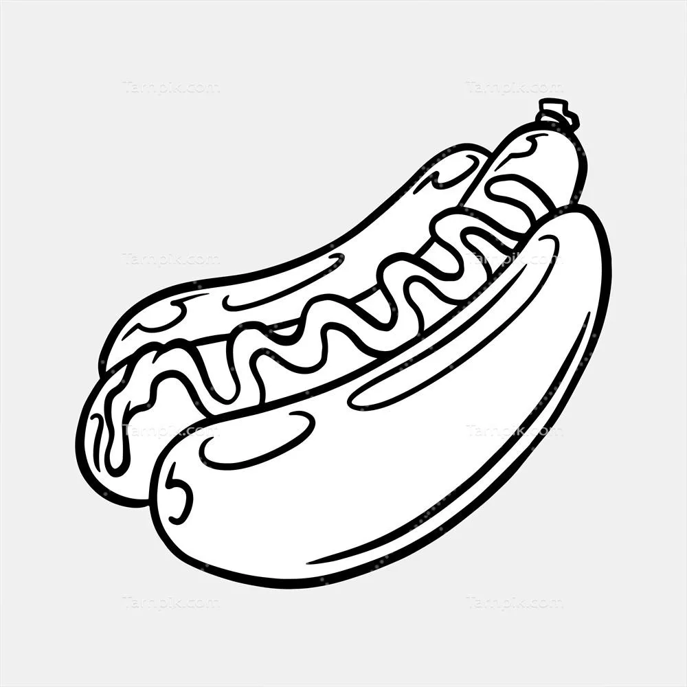 وکتور طراحی برچسب سوسیس داغ با کیفیت بالا و جذاب