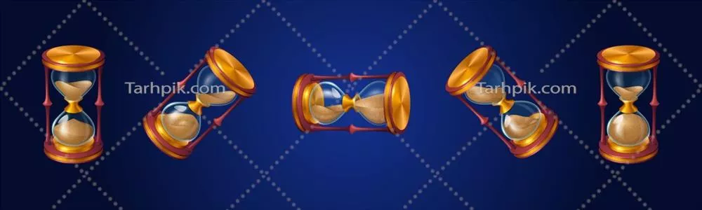 وکتور مجموعه انیمیشن اسپریت شیت چرخش ساعت شنی برای طراحیهای دیجیتال