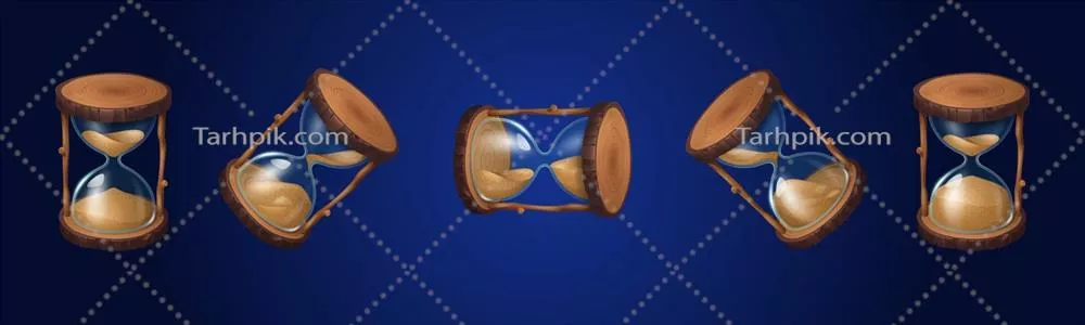 وکتور ساعت شنی با دایرههای چوبی و شن درون آن - زیبایی طراحی دکوراتیو