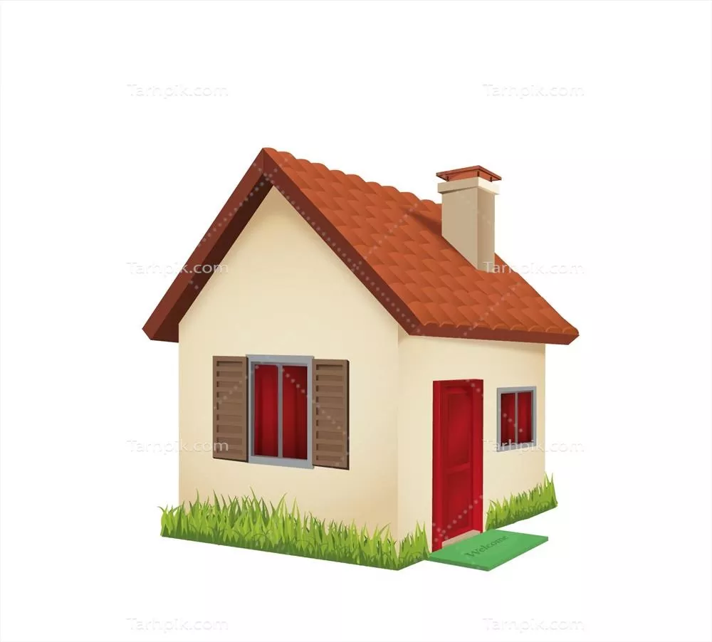 وکتور نمای ساختمان زیبا و مدرن به همراه جزئیات دقیق