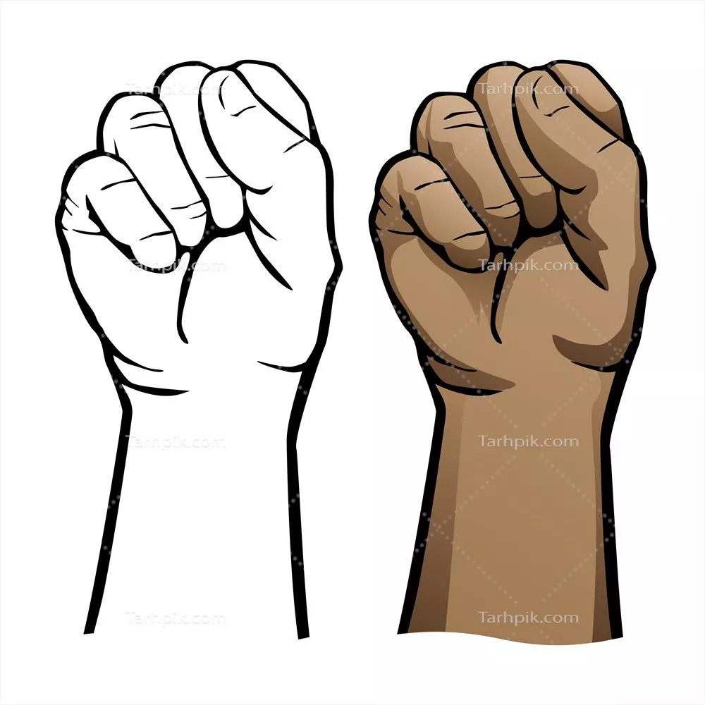 تصویر وکتور از دست انسان در مشت محکم با طراحی نرم و رنگی