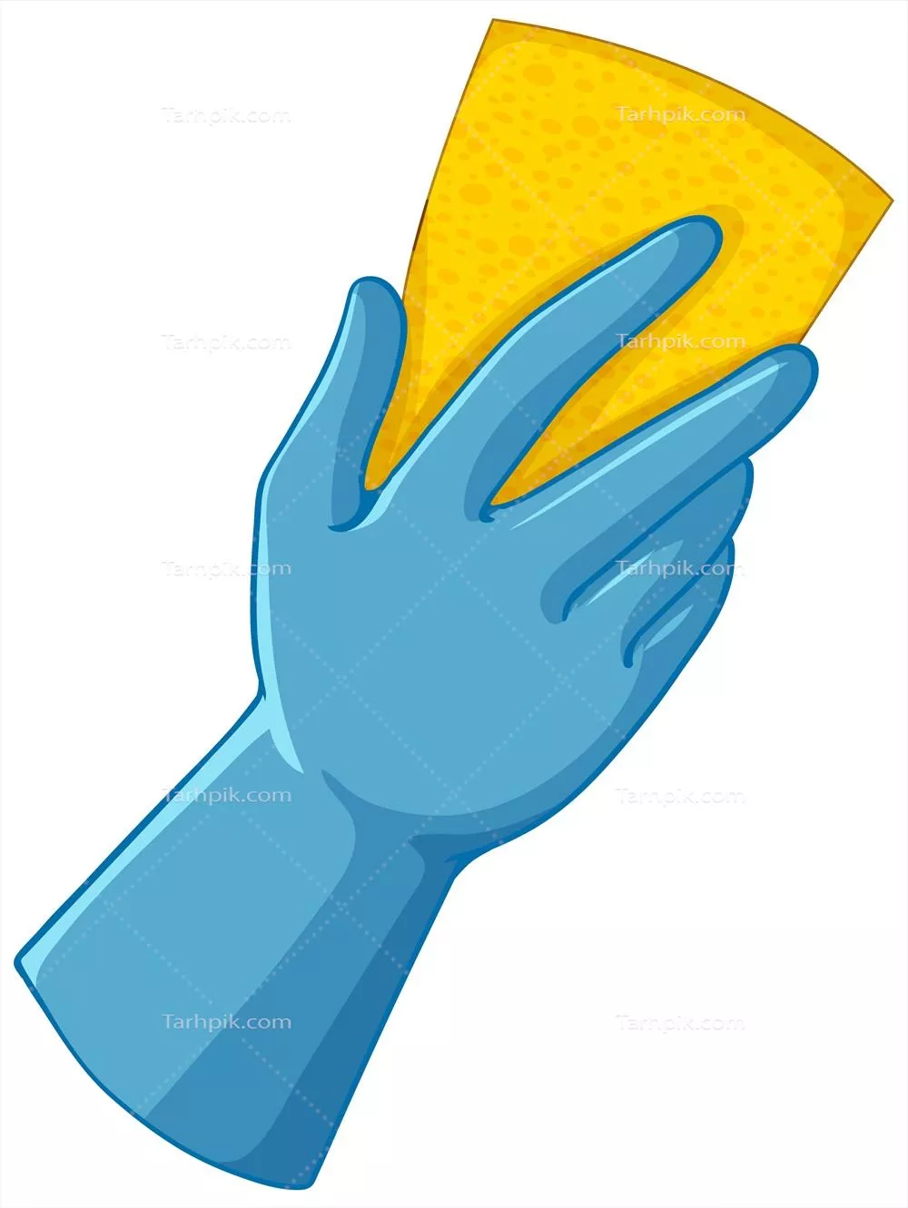 وکتور نگهداری و شستشوی سطوح با اسفنج توسط دست پوشیده از دستکش