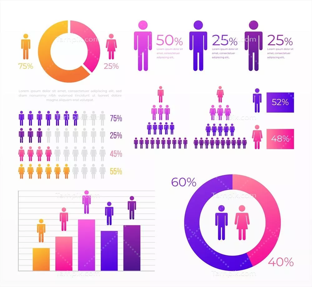 وکتور اینفوتیج انسانی: نمایه‌ای بصری از اطلاعات و داده‌ها