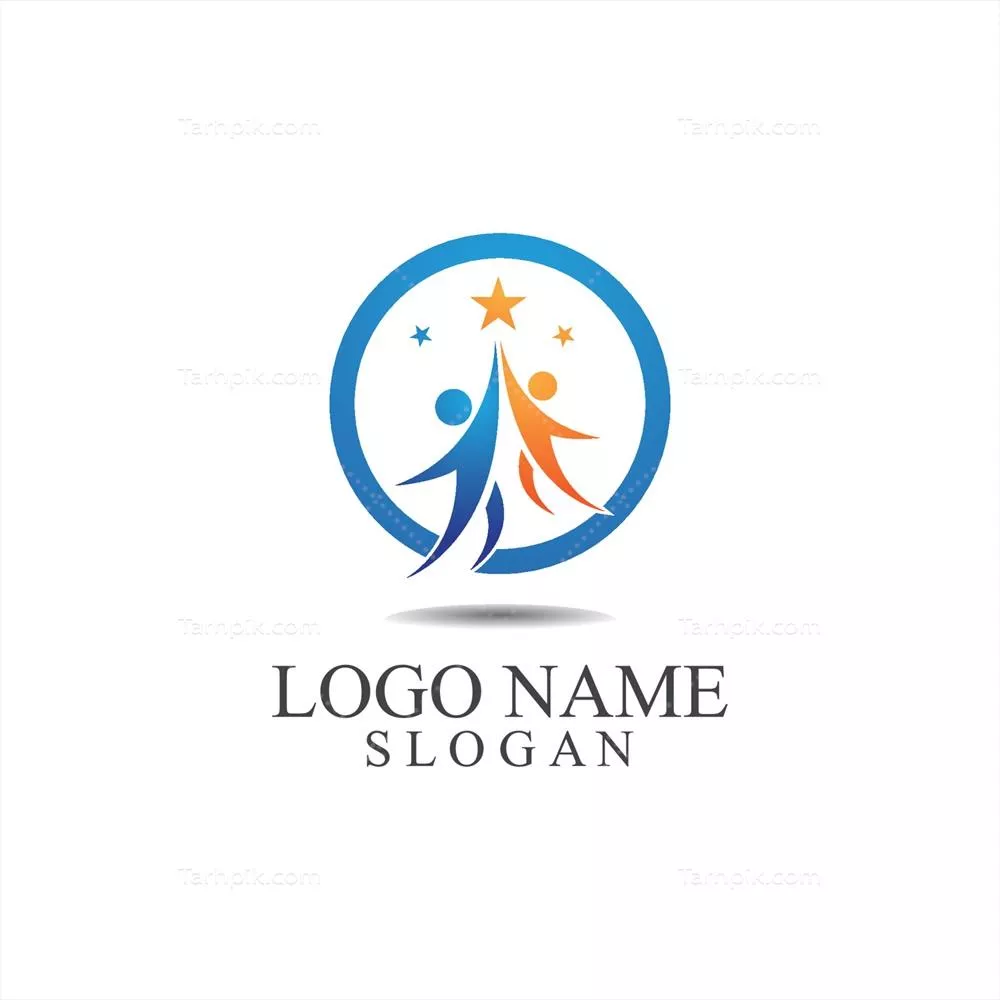 وکتور نماد و الگوی لوگوی موفقیت افراد انسانی و مراقبت از همدیگر