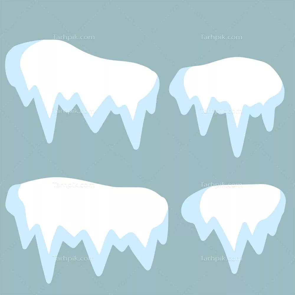 وکتور تزئینات زمستانی: قطره های یخ، برف سفید و زیبایی جالبی از سرما