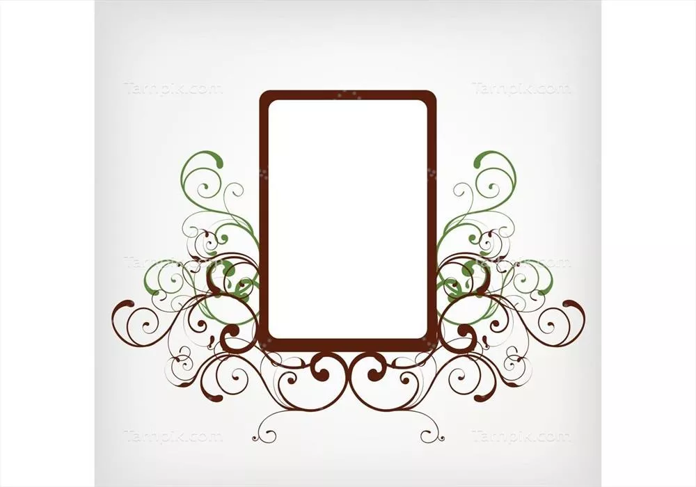 تصویرسازی فریم گلدار وکتور با طرحهای پیچیده و ویوهای زیبا
