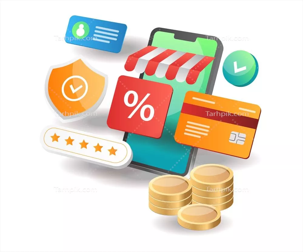 وکتور تصویرسازی ایزومتریک: مفهوم بازگشت وجه از خریدهای آنلاین