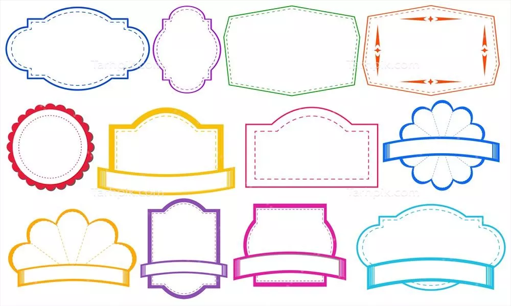 وکتور تصویری از برچسبهای رنگی مختلف برای استفاده در دستهبندیها و سازمانها