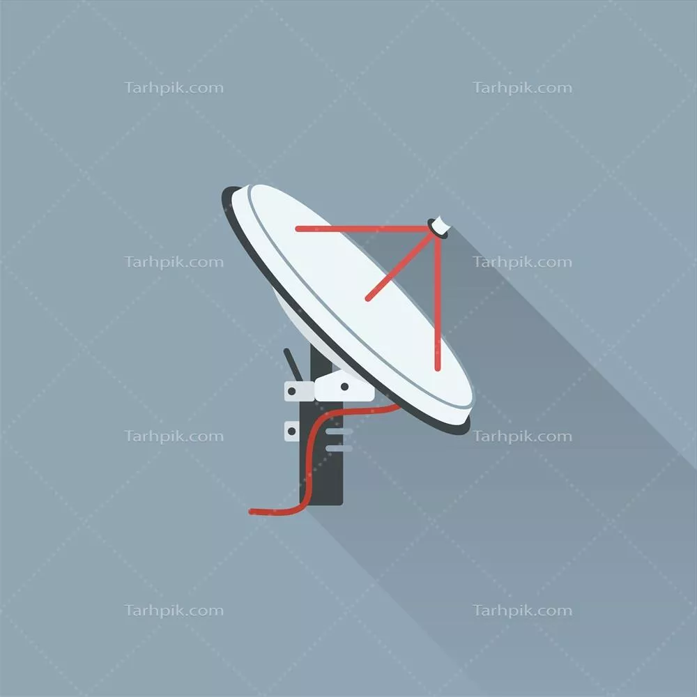 تصویری از آنتن ماهوارهای با طراحی وکتور برای کاربردهای فناورانه