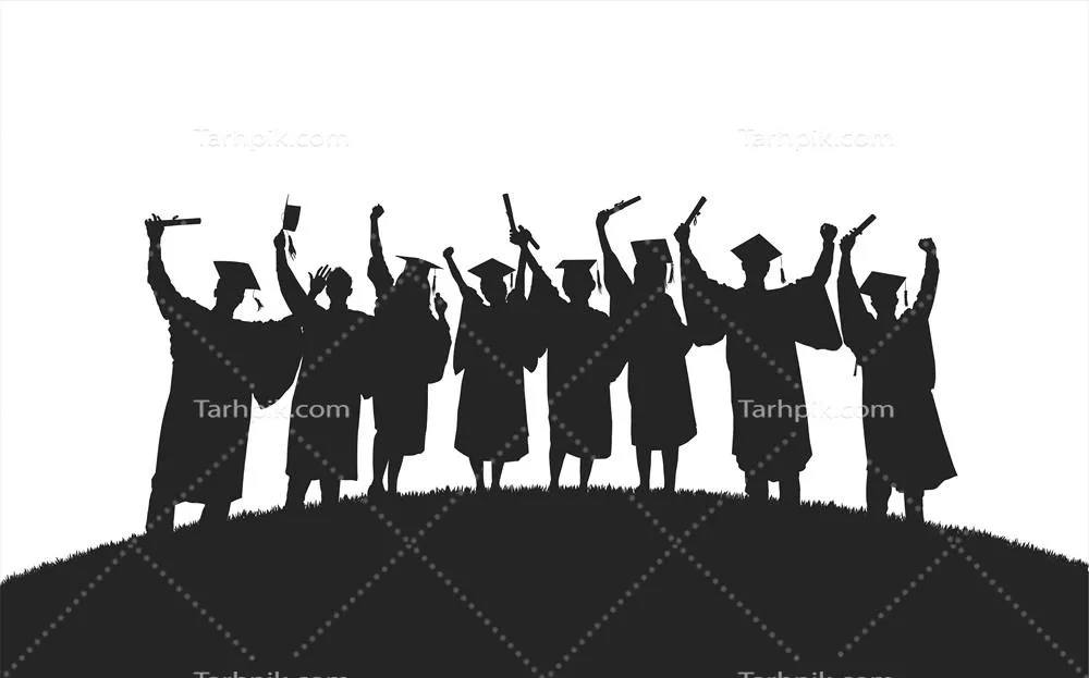 تصویر وکتور فارغ التحصیلان دانشگاه در حال جشن گرفتن موفقیت های خود