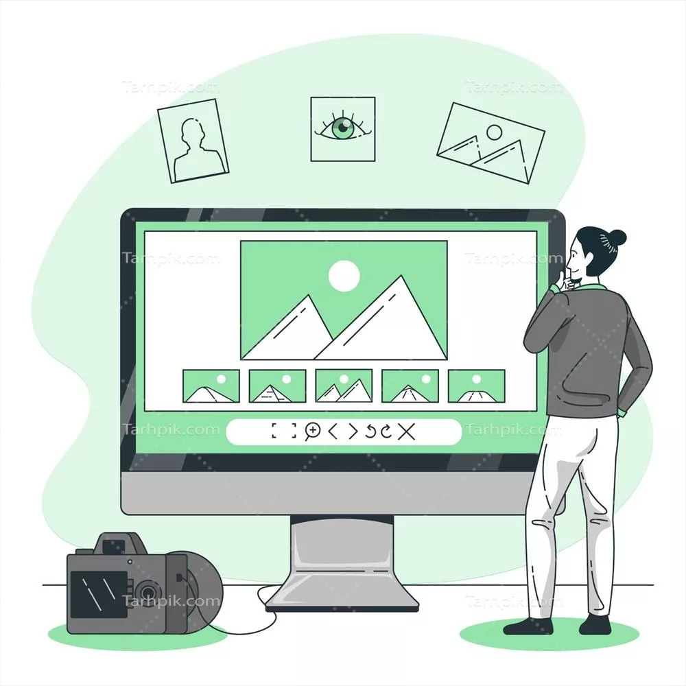 تصویرسازی مفهومی نرمافزار مشاهدهگر تصاویر با طراحی وکتوری