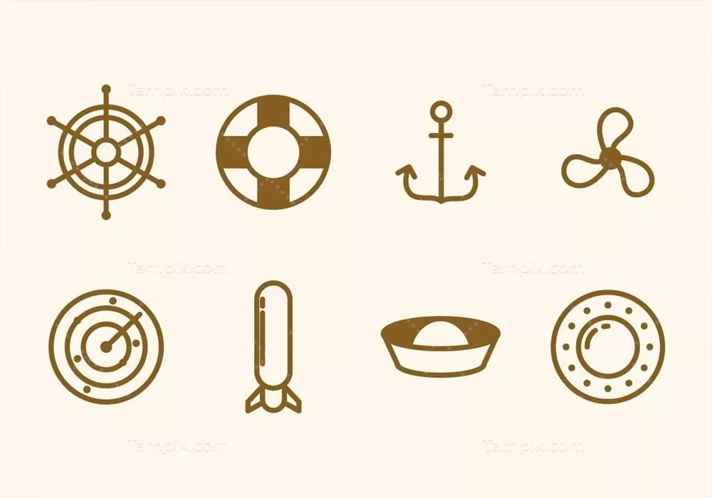 بستهای شامل ۸ وکتور با کیفیت بالا از نیروی دریایی ایالات متحده با تنوع زیاد برای طراحی پوستر و اطلاعات