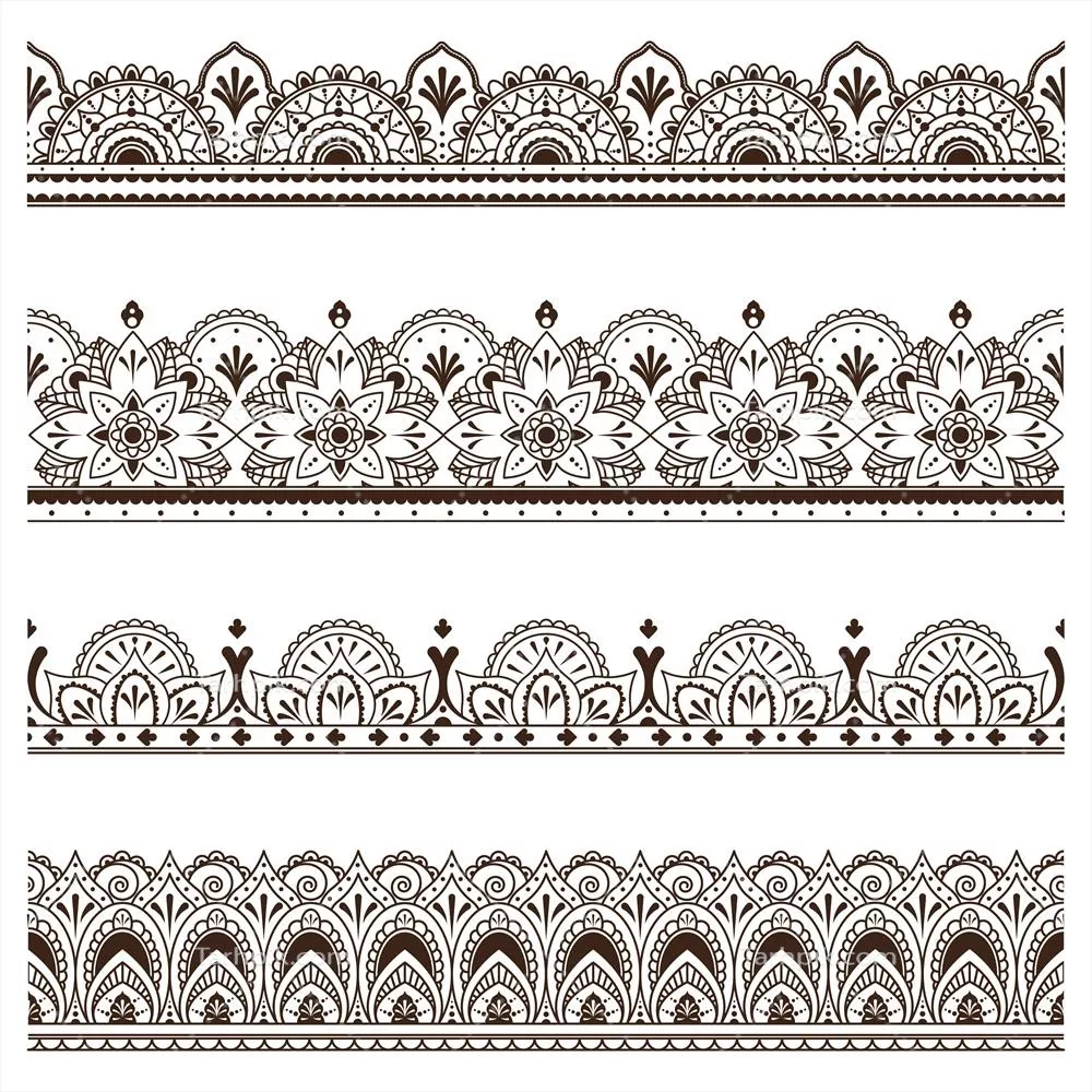 ست مرزهای وکتوری با طراحی های اصیل هندی برای پروژههای گرافیکی