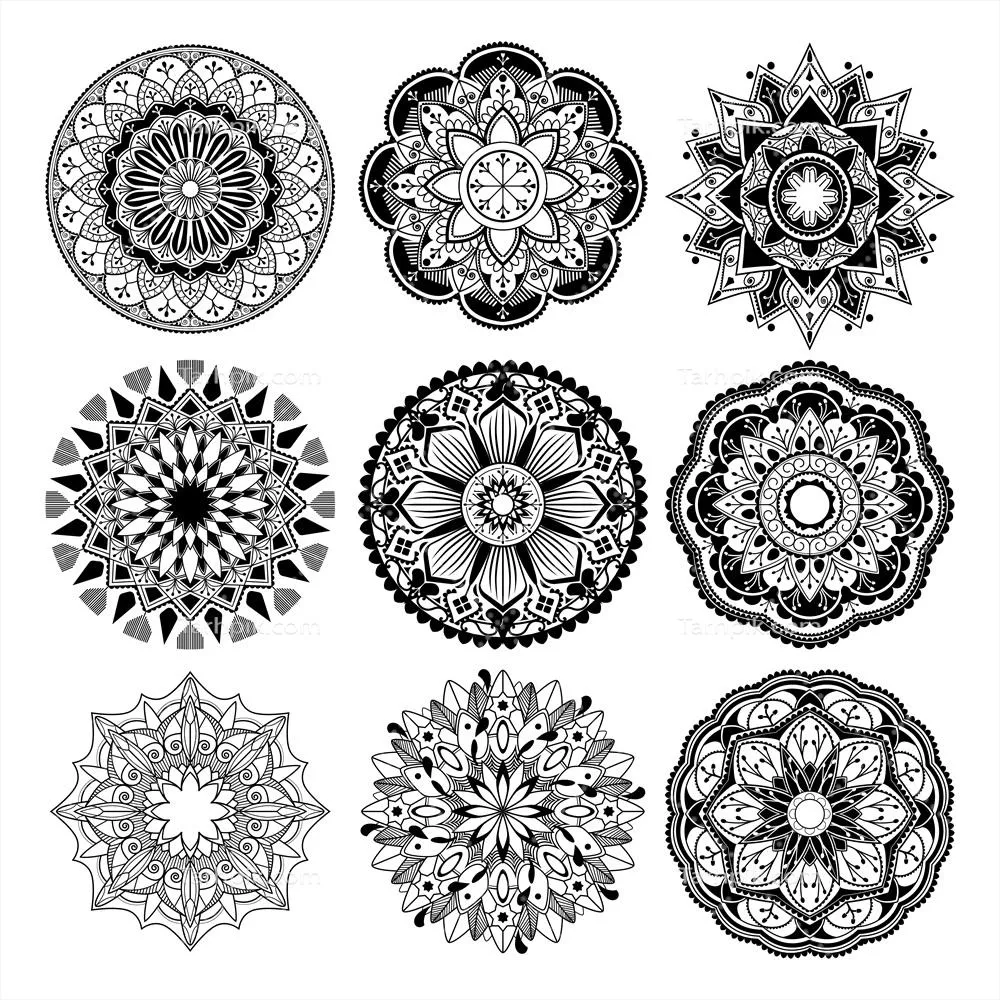 طراحی وکتور مدالای هندی: هنرهای تزئینی و الگوهای سنتی هند