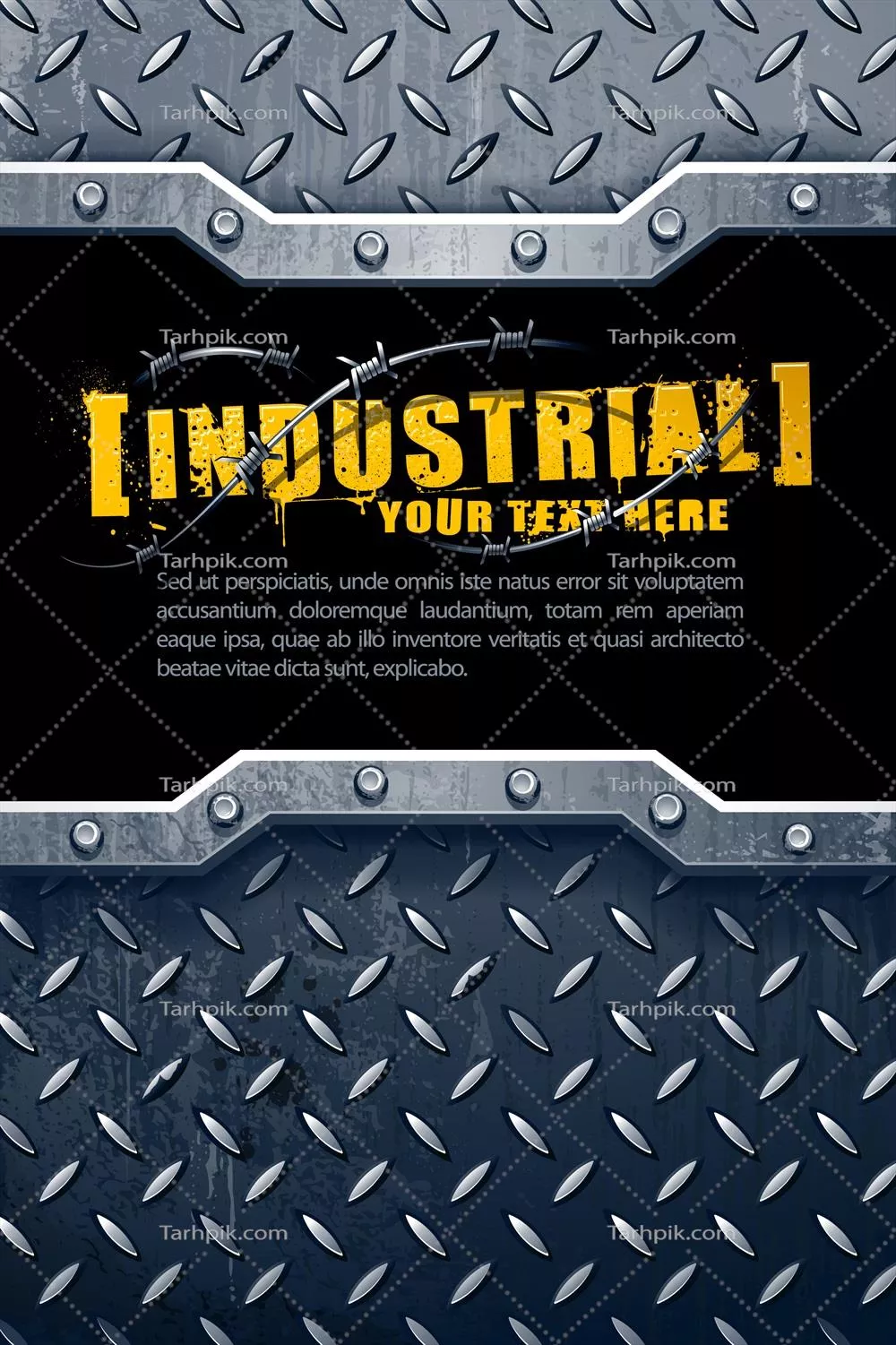 طراحی وکتور پس‌زمینه صنعتی با تم فلزی و مدرن
