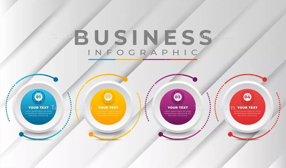وکتور قالب اینفوگرافیک برای کسب و کار با رنگ‌های گرادیانت جذاب