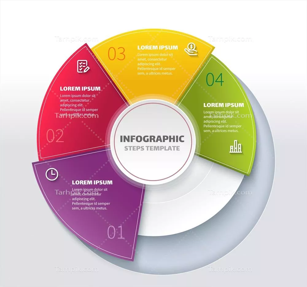 قالب داده اینفوگرافیک وکتور برای طراحی اطلاعات بصری پیچیده و جذاب