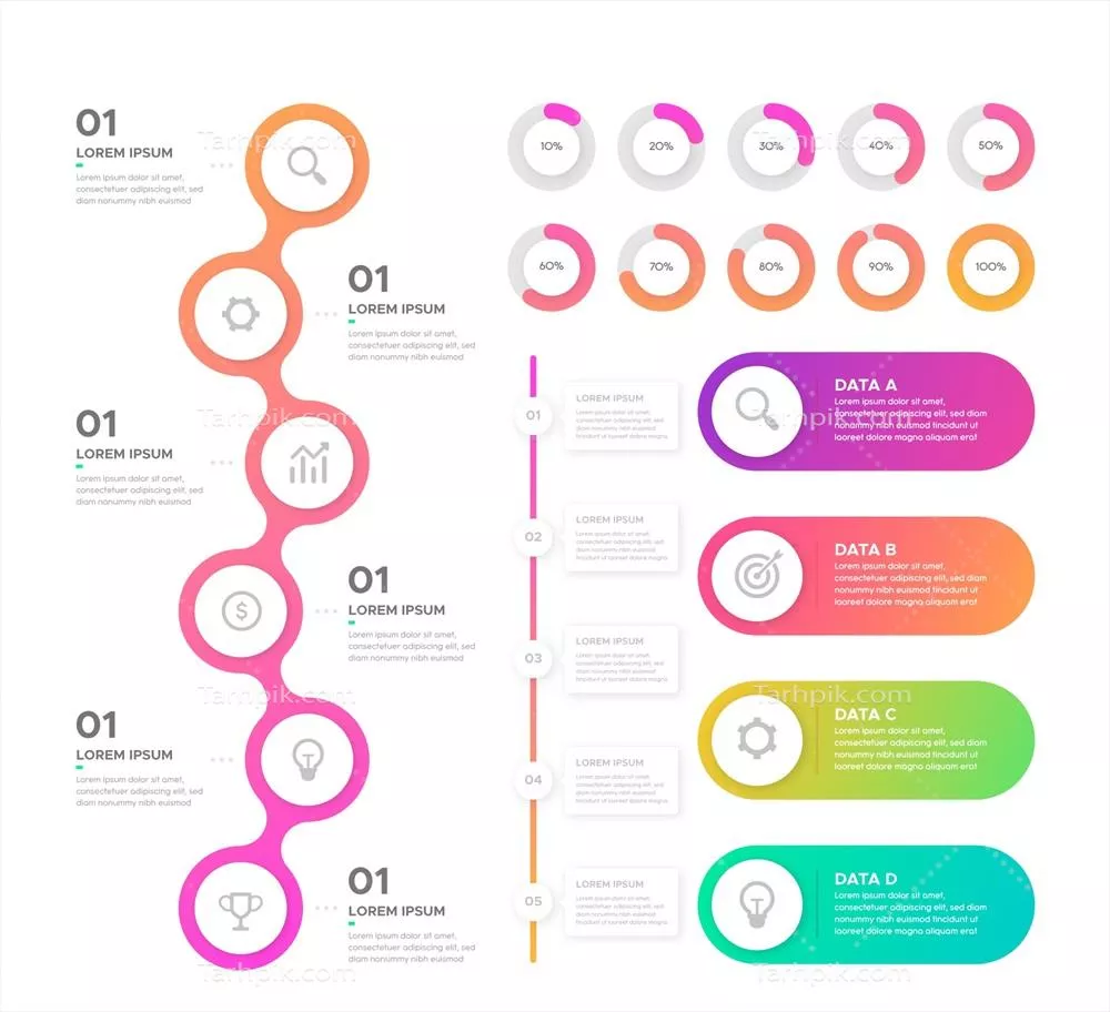 مجموعه عناصر اینفوگرافیک وکتور - طراحی و گرافیک دادهمحور