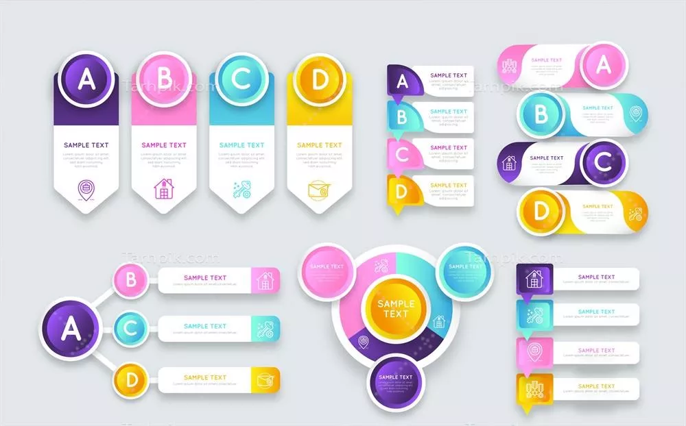 مجموعه المان گرافیکی گرادIENT برای طراحی و وکتور سازی