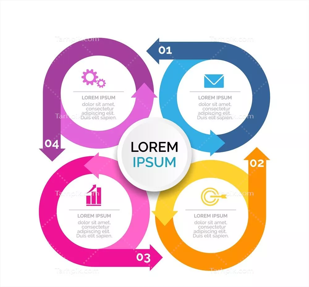 قالب طراحی مسطح اینفوگرافیک مراحل با دو طراحی وکتور