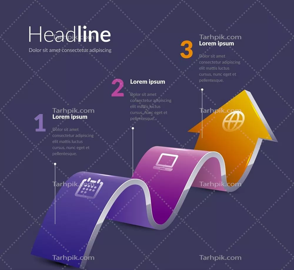 الگوی مراحل اینفوگرافیک طراحی ایزومتریک به صورت وکتور