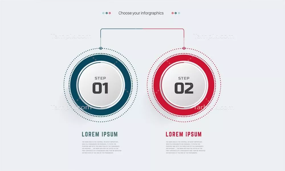 اینفوگرافیک با سه گزینه در رنگ‌های صورتی و مشکی به صورت وکتور