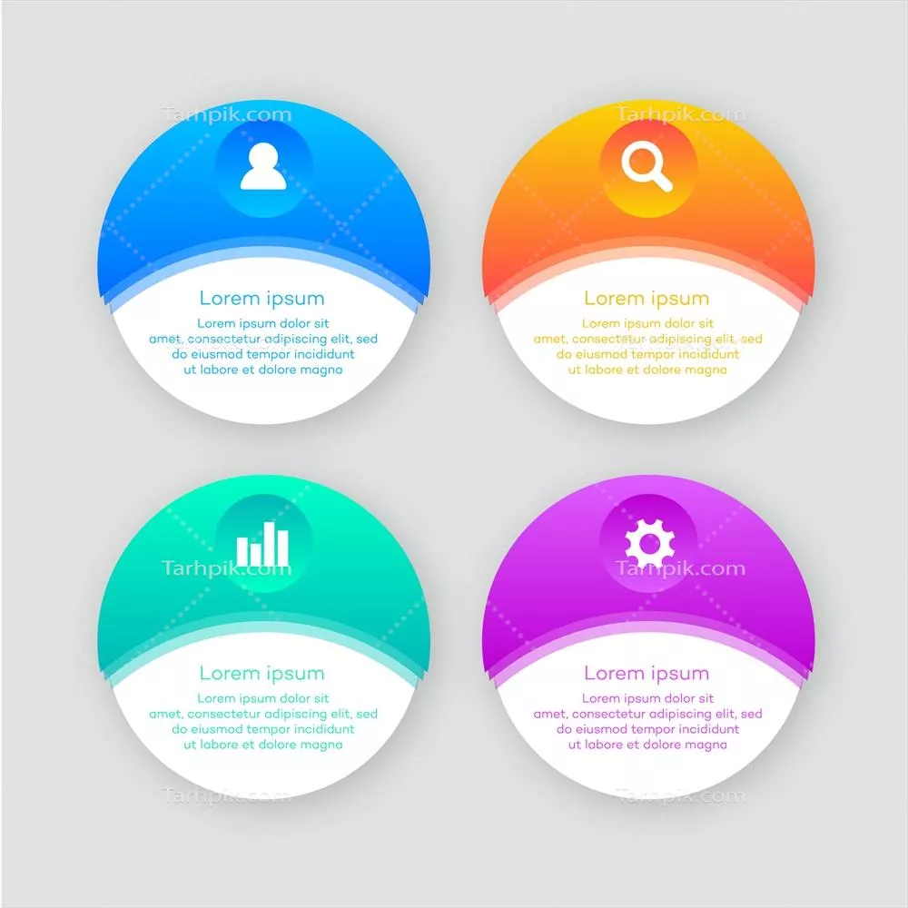 وکتور اینفوگرافیک با شکل گرد و طراحی مدرن برای انتقال اطلاعات