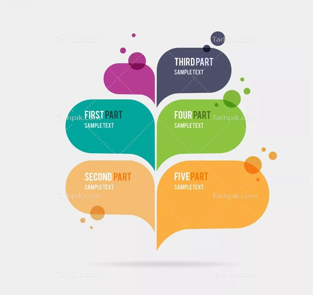اینفوگرافیک با حبابهای گفتگویی و طراحی وکتور جذاب