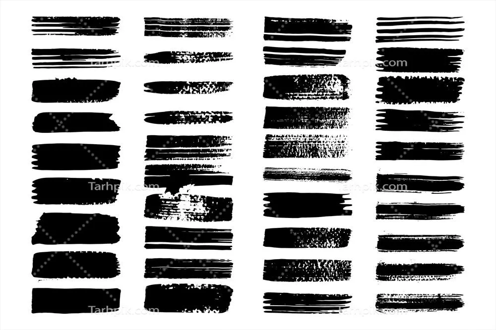 مجموعه وکتور ضربههای قلم مو با 15 طرح بینظیر
