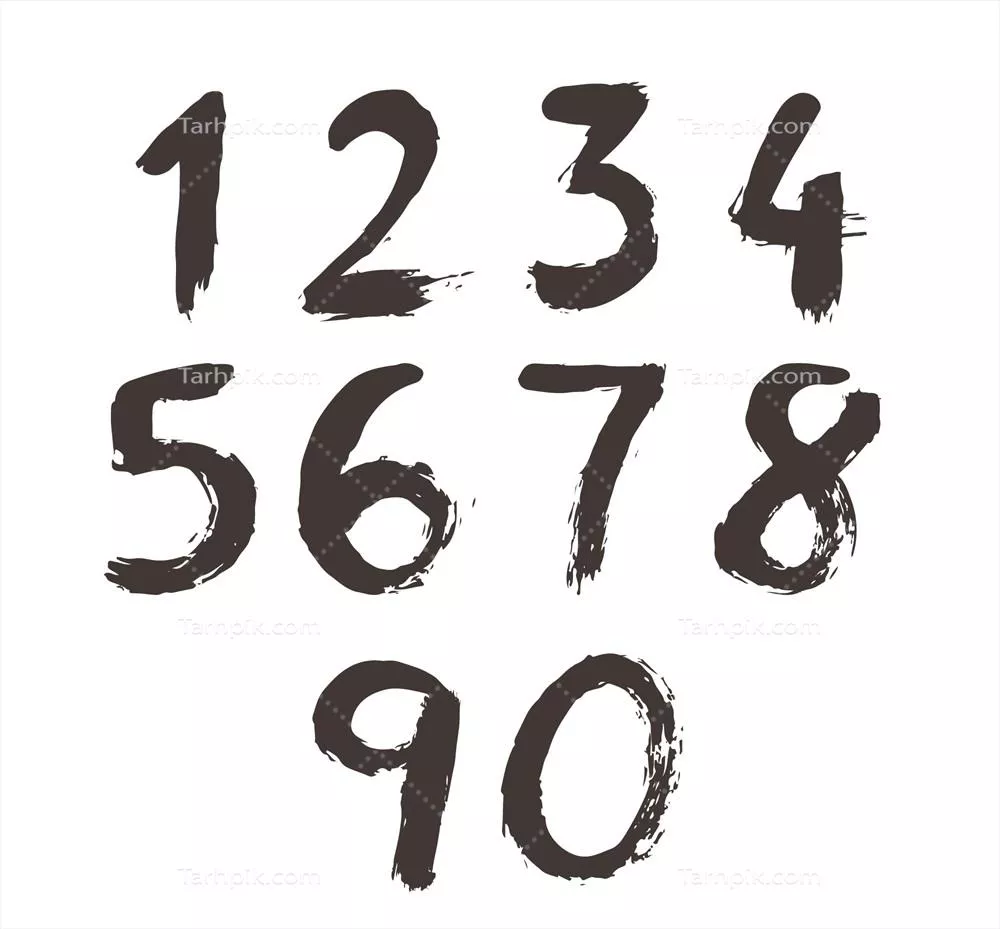 مجموعه وکتور شماره های جوهر با طراحی منحصر به فرد و خلاقانه