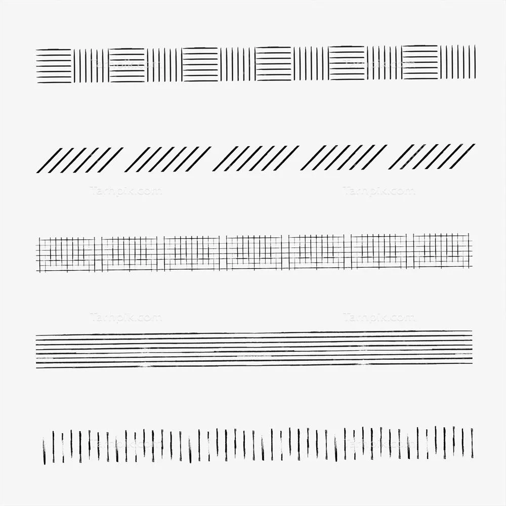مجموعه الگوهای پوسته ای با قلم مو برای طراحی با جوهر وکتور