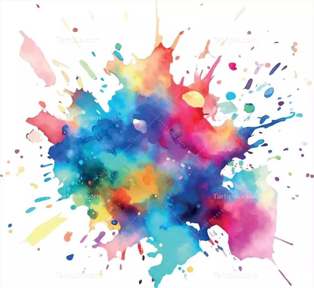 وکتور پشتزمینه رنگارنگ با پاشش جوهر و لکههای نقاشی خلاقانه