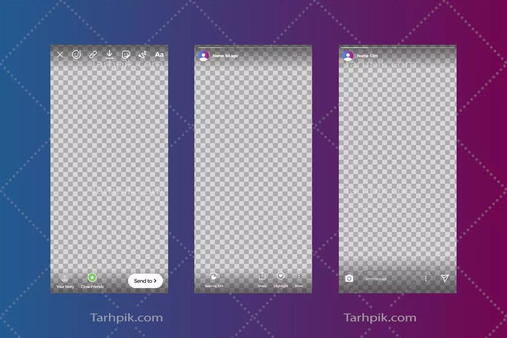الگوی رابط پروفایل اینستاگرام به صورت وکتور برای طراحی گرافیکی