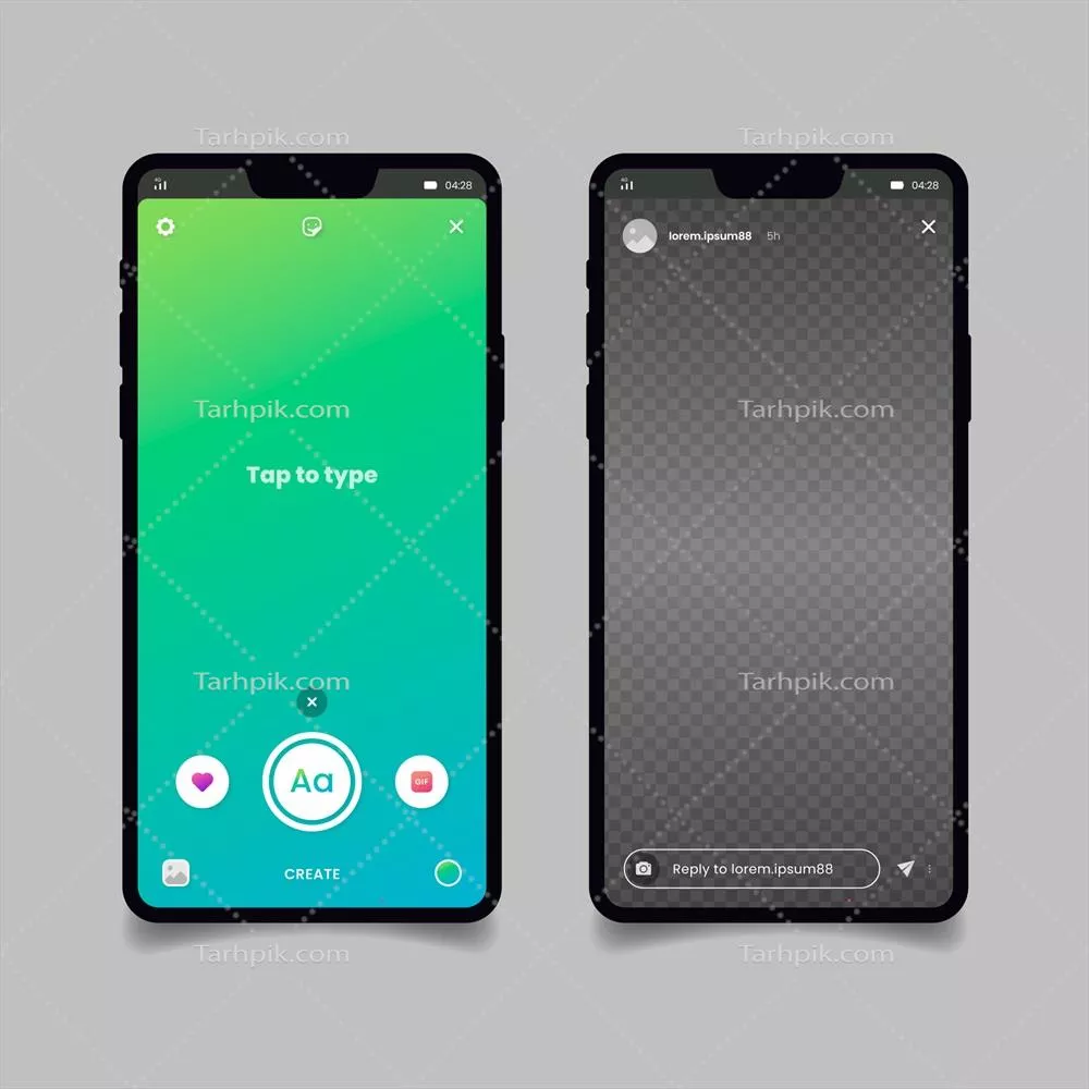 الگوی رابط کاربری استوری‌های اینستاگرام (وکتور) مناسب برای طراحان گرافیک