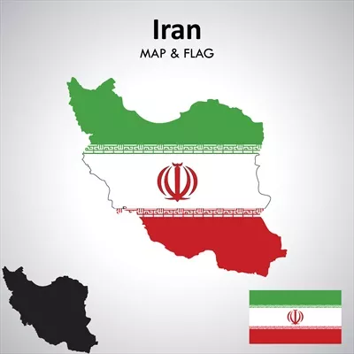 طراحی پرچم ایران به صورت وکتور برای استفاده در پروژه‌ها