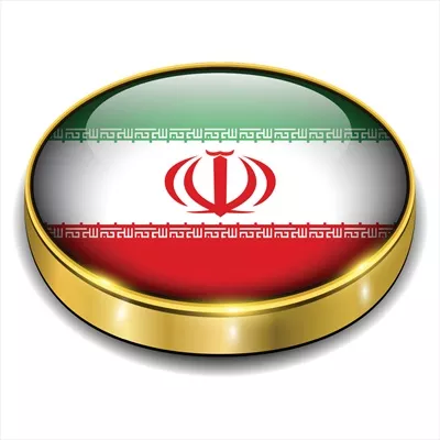 دکمه وکتور سه‌بعدی پرچم ایران - طراحی مدرن و جذاب