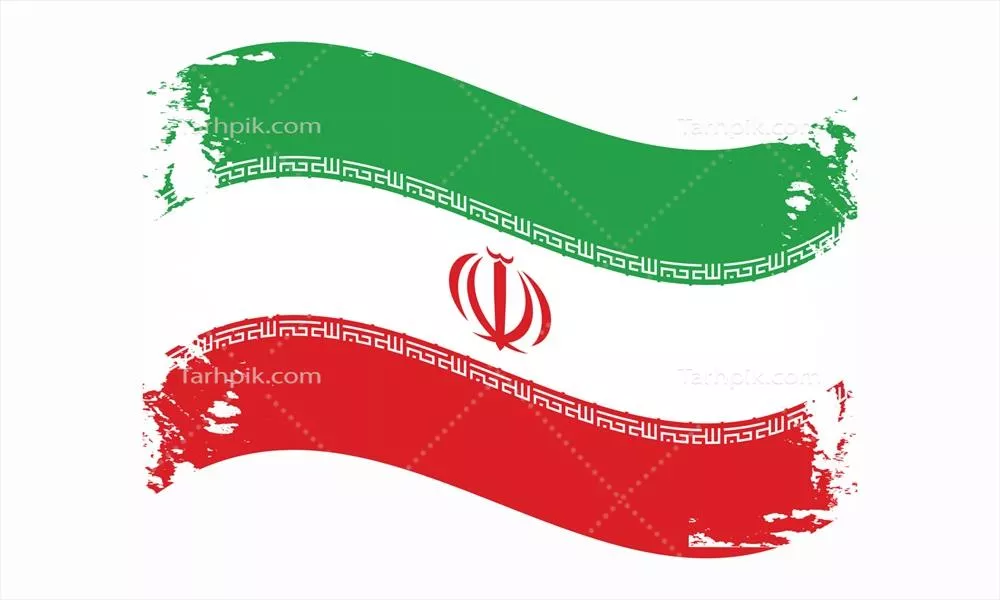 وکتور طراحی پرچم ایران با قلموهای موجی و سبک گرانج