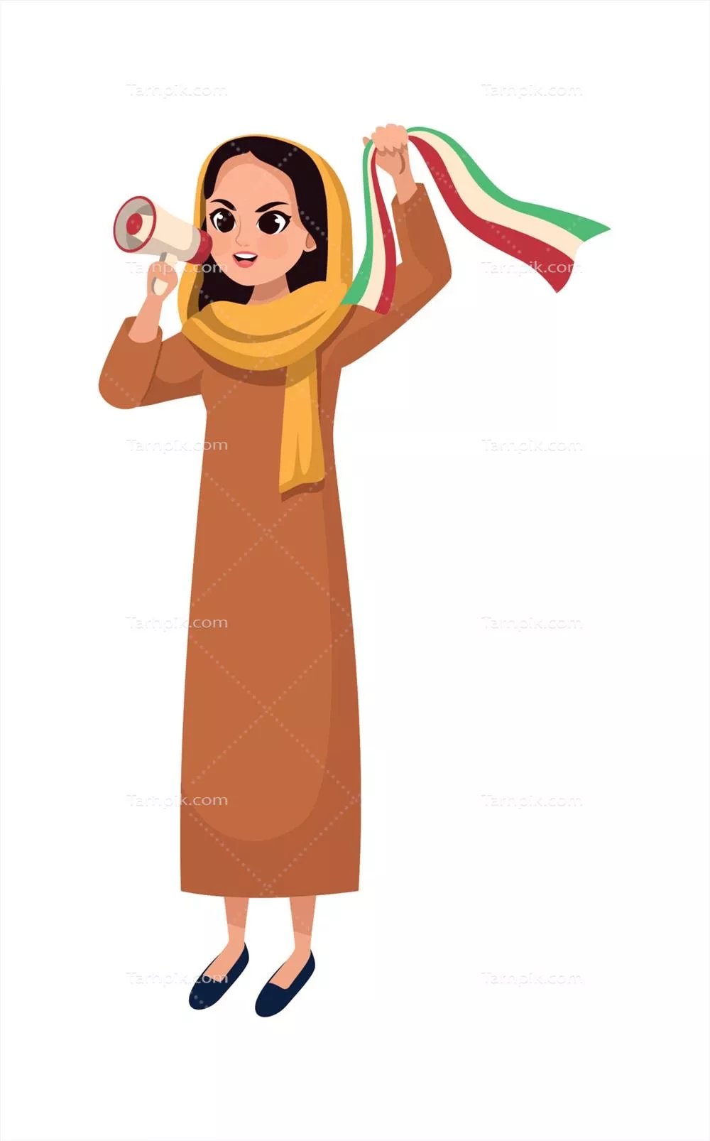 وکتور زنی ایرانی که با استفاده از بلندگو صدای خود را به گوش دیگران میرساند