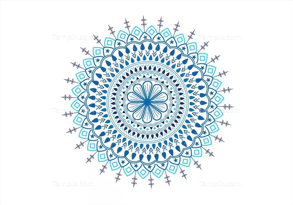 وکتور طراحی اسلامی طرح مدالای عربی: الگوی دایرهای تزئینی با گلهای زیبا برای پسزمینه کارت دعوت