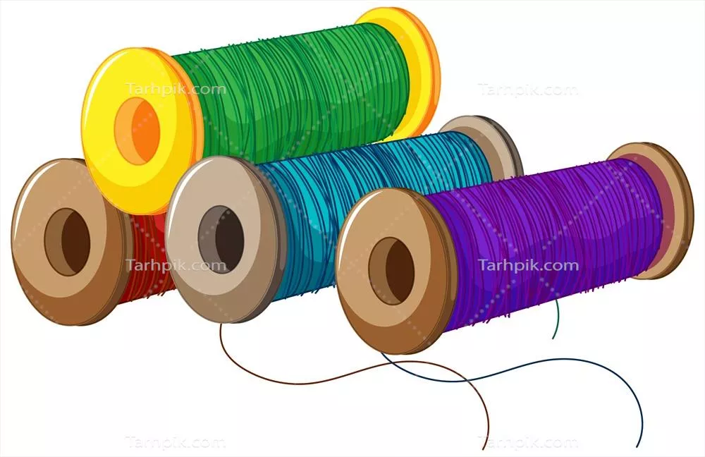 اسپول رنگی جداشده بر روی پس‌زمینه سفید - تصویر وکتور