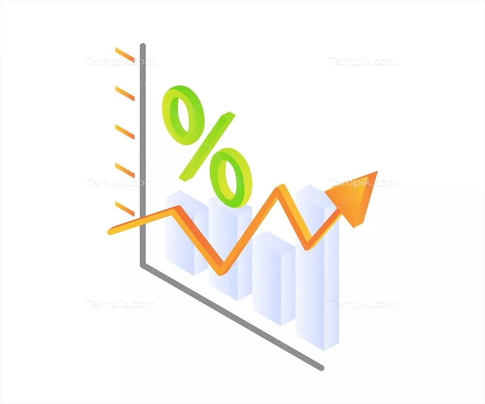 وکتور تصویر ایزومتریک نمایانگر رشد کسب و کار و توسعه اقتصادی