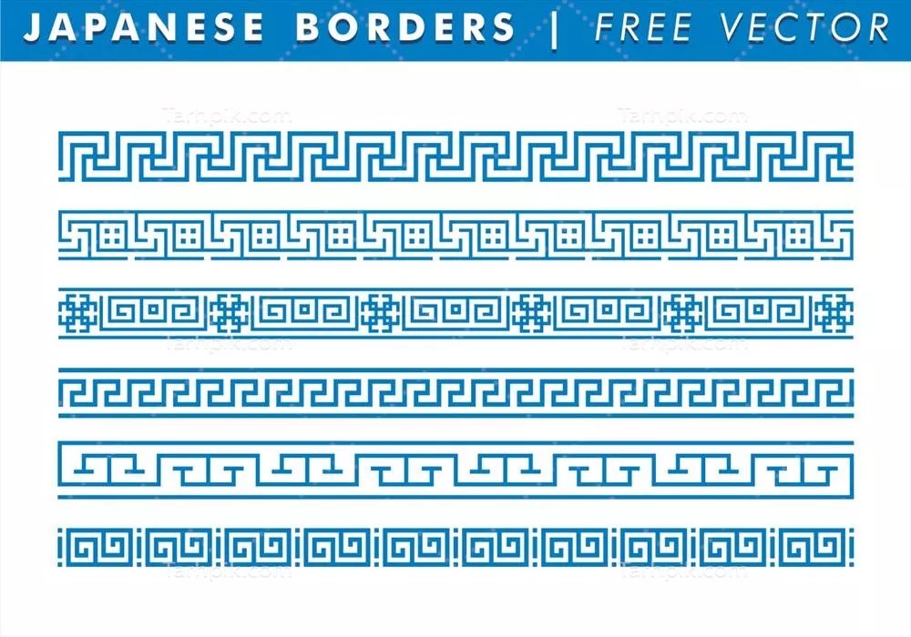 وکتور حاشیه‌های آبی ژاپنی برای طراحی‌های شما: استفاده آسان در پروژه‌هایتان