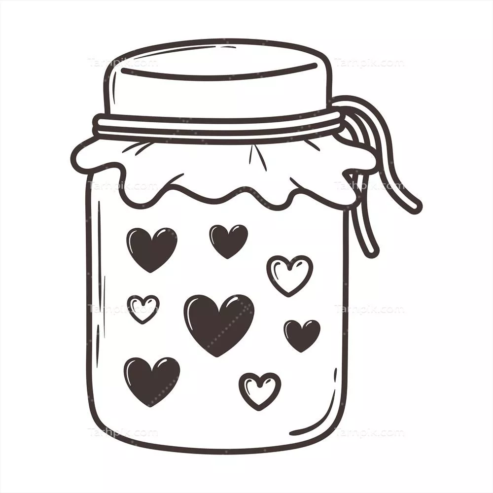 وکتور طرح طراحی دوات قلبدار عاشقانه با نقاشی های دوتایی