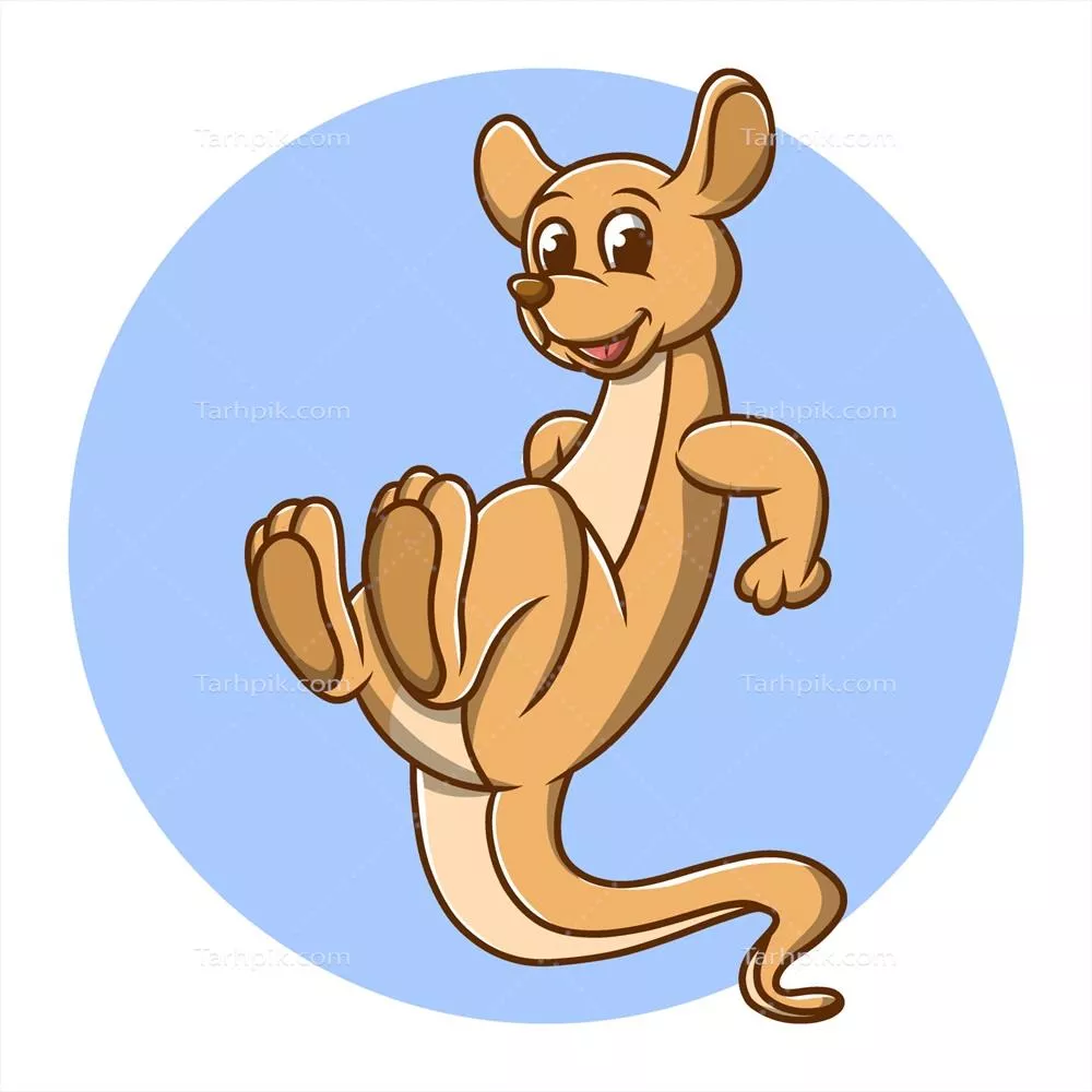 وکتور کارتون کدو قندی: نقاشی کودکانه از کانگورو، حیوانی زیبا و دوست داشتنی از استرالیا