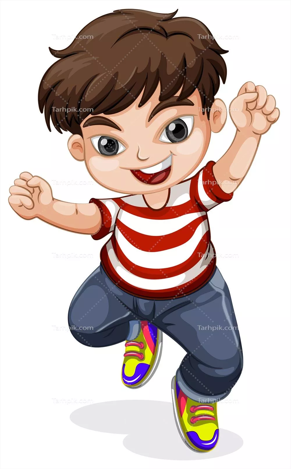 وکتور تصویر یک کودک در حال دویدن به سمت شما، پر از انرژی و شادابی