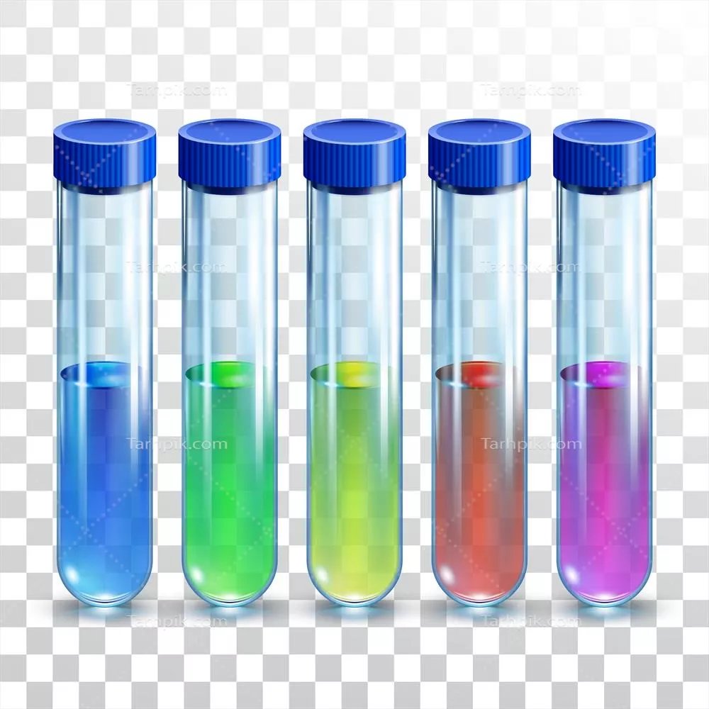 مجموعه شیشههای آزمایشگاهی با مایع شیمیایی - طراحی وکتور