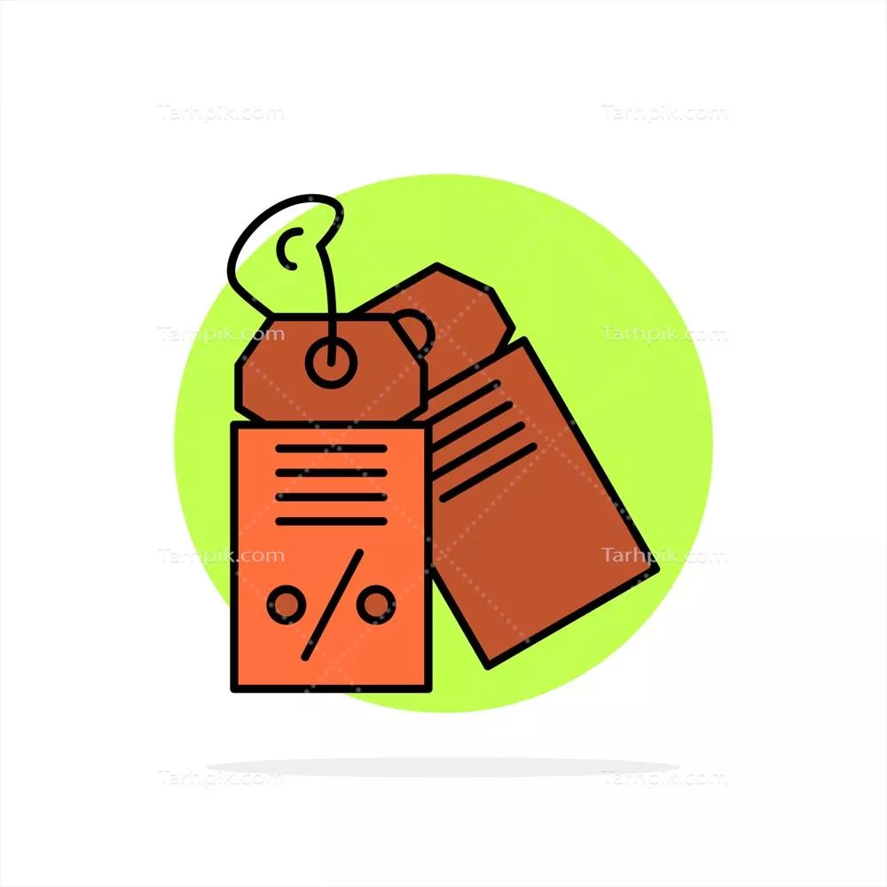 وکتور آفرینش مدرن برای برچسب کسب و کار با تخفیف و پس‌زمینه دایره‌ایی انتزاعی